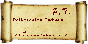 Prikosovits Taddeus névjegykártya